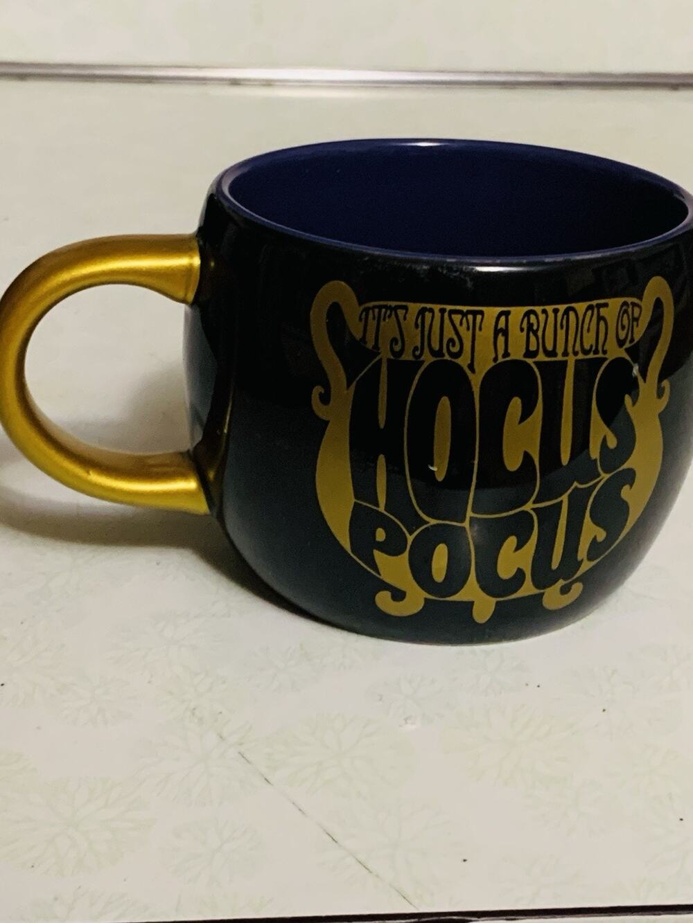 Disney It's Just A Bunch Of Hocus Pocus Cauldron Mug Cup Iridescent Gold Purple